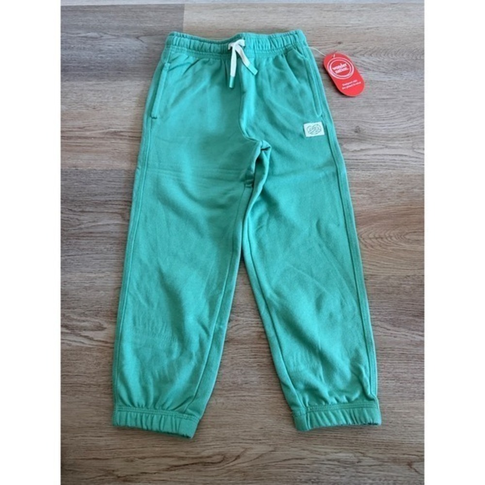 Boys Green Fleece Jogger Pants Size 8 NWT